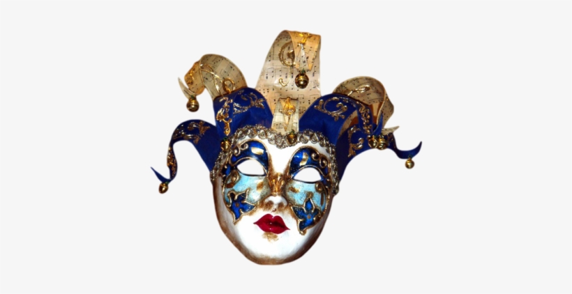 Mc3a1scara Carnaval Arlequim Musical Blue - Arlequim Máscara, transparent png download