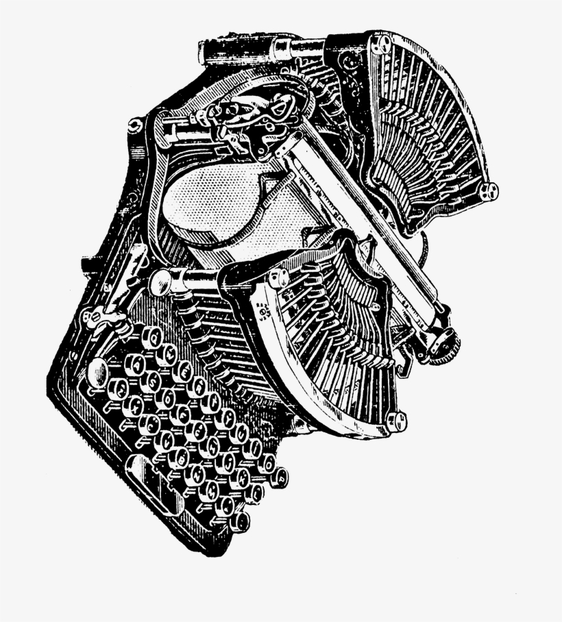 Typewriter Clipart Victorian - Typewriter, transparent png download