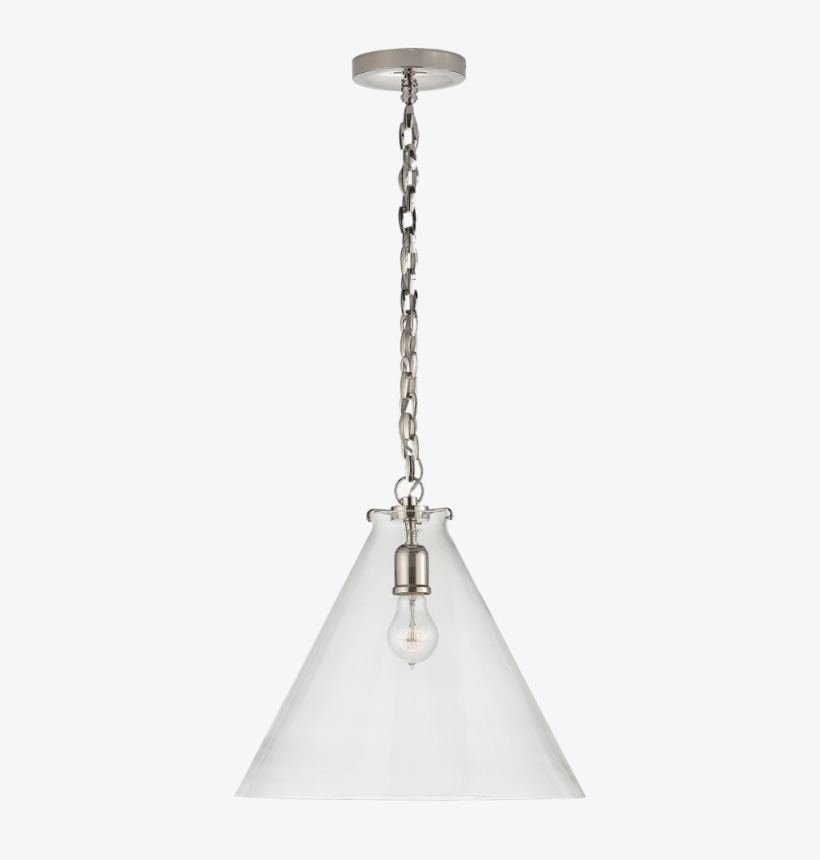Katie Conical Pendant In Polished Nickel With Cl - Lamp, transparent png download