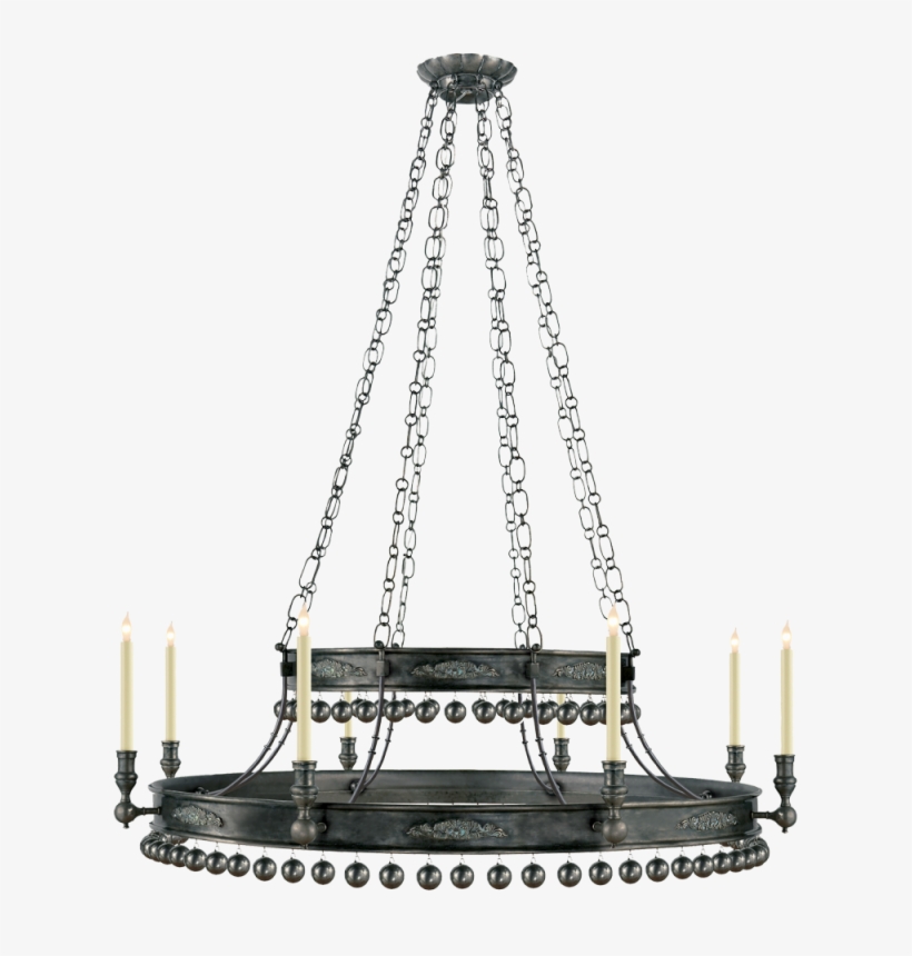 Natalya Large Chandelier In Sheffield Nickel - Visual Comfort Sr5021hab John Rosselli Natalya 8 Light, transparent png download