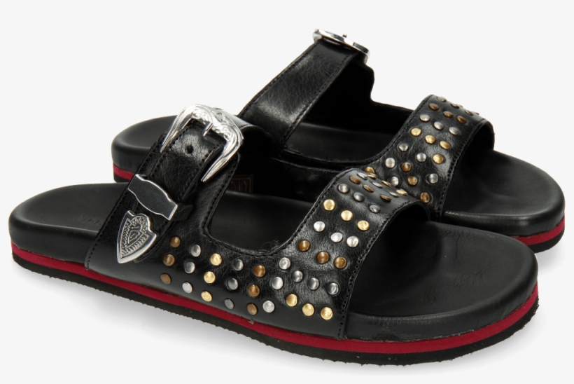 Sandals Helen 4 Black Multi Rivets Buckle Nickel Modica - Modica, transparent png download
