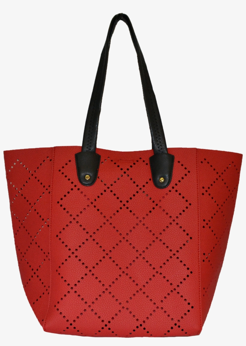 Mimosa- Womens Red Laser Cut Vegan Tote Bag - Handbag, transparent png download