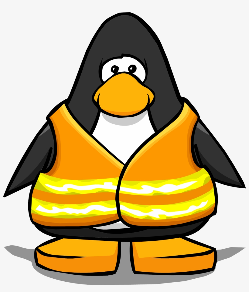 Safety Vest From A Player Card - Penguin From Club Penguin, transparent png download