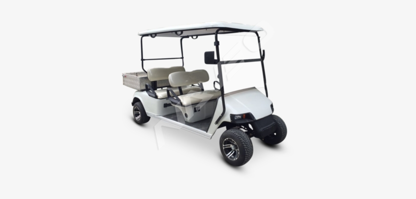 White 4 Seater Golf Cart With Cargo - Golf Cart, transparent png download