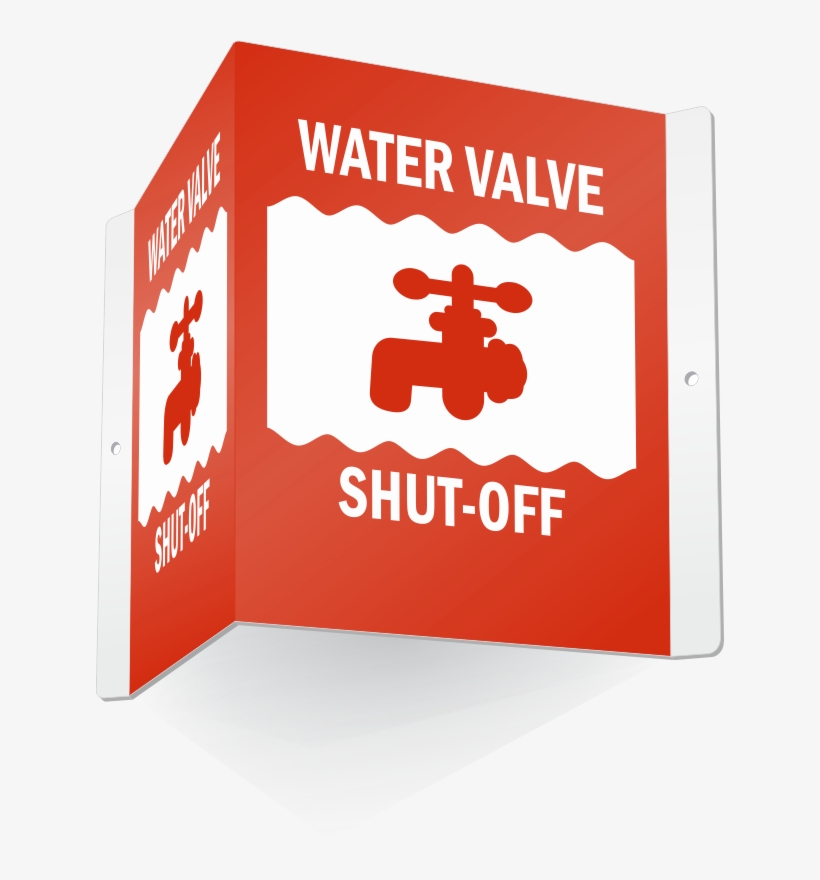 Zoom, Price, Buy - Water Valve Shut Off Sign, transparent png download