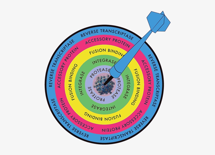Hiv Dart Emblem Colorful Small - Circle, transparent png download