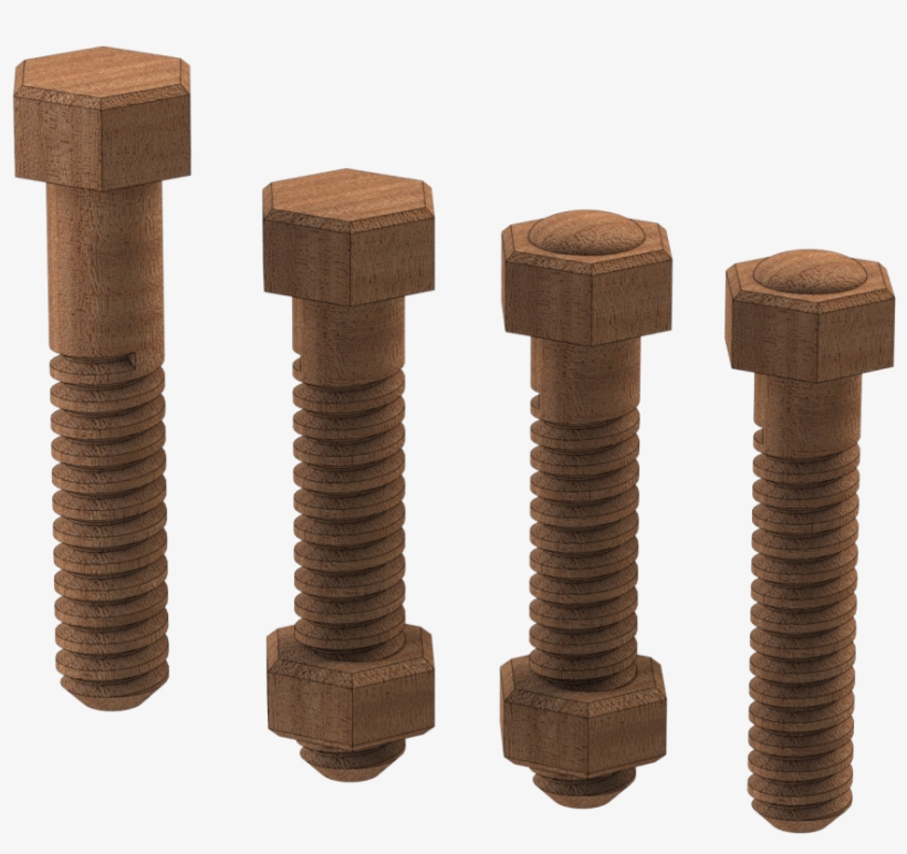 1/2″ Wood Nuts And Bolts - Bolt, transparent png download