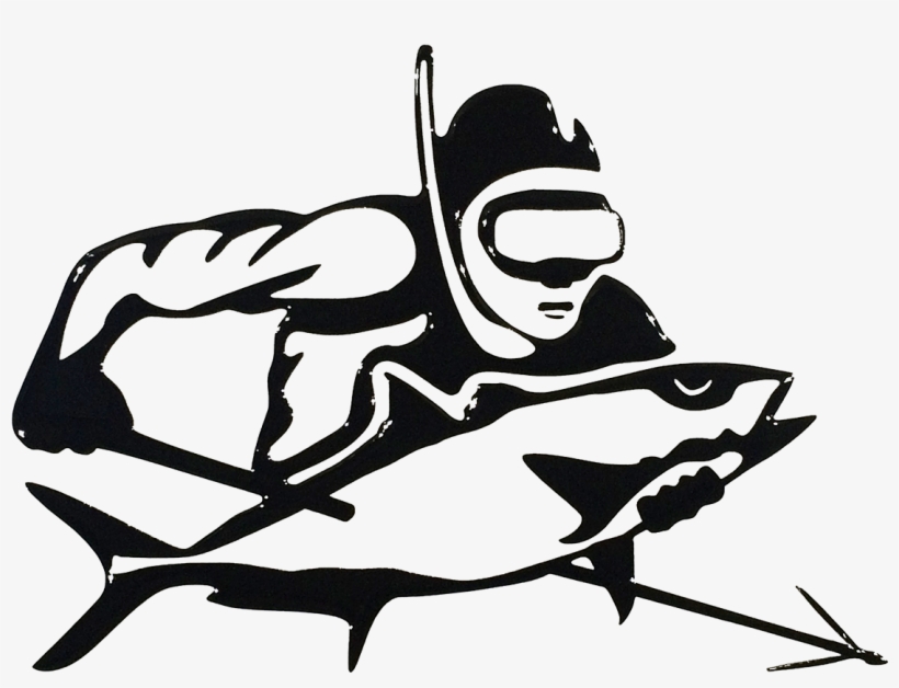 Spearfishing Free-diving Underwater Diving Speargun - Spearfishing Black And White, transparent png download