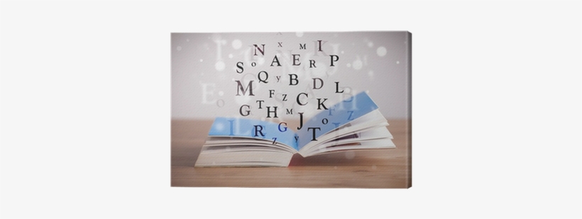 Opened Book With Flying Letters Canvas Print • Pixers® - Literaturunterricht Mit Dem Lesetagebuch, M. Cd-rom, transparent png download