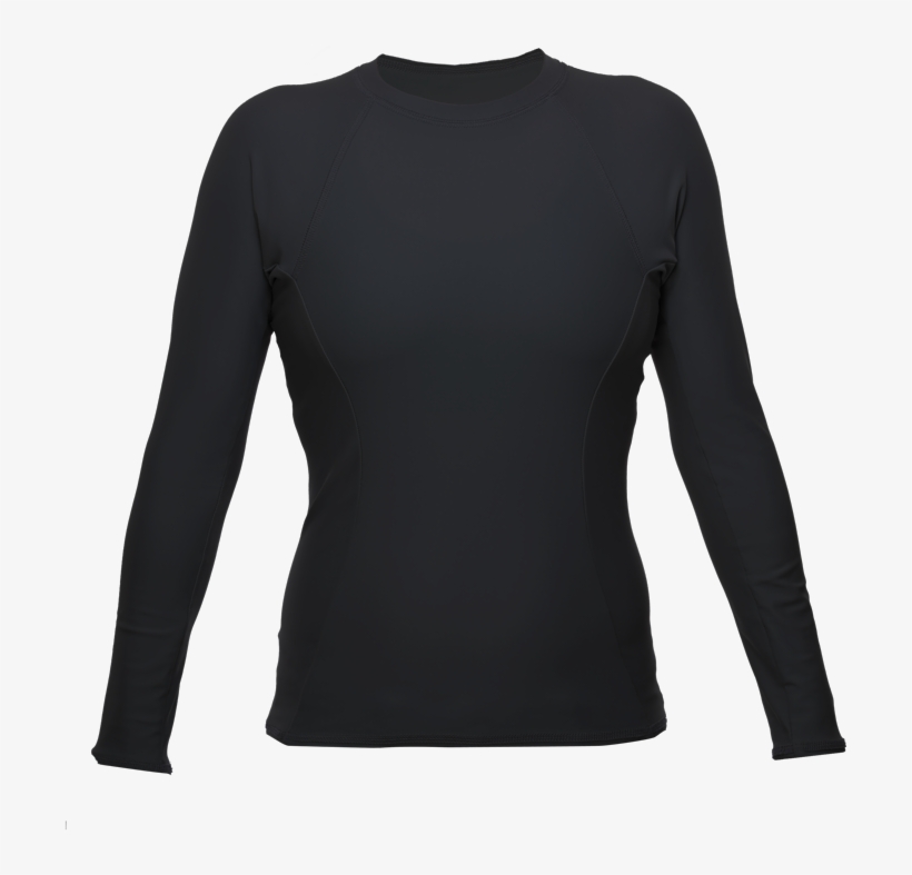 Womens Long Sleeve Rash Guard, Black - Long-sleeved T-shirt, transparent png download