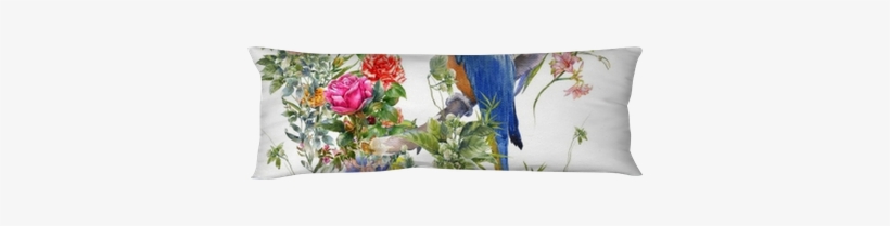 Watercolor Painting With Birds And Flowers, Seamless - نقاشی پرنده با آبرنگ, transparent png download