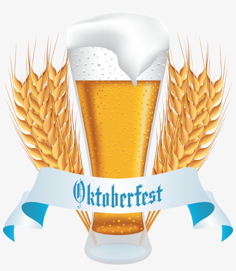 Oktoberfest Beer With Wheat Banner Png Clipart Image - Clip Art, transparent png download