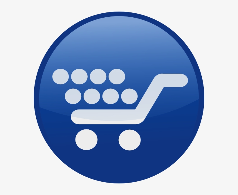 Twitter Knows We Want To Push The Buy Button - Blue Shopping Cart, transparent png download