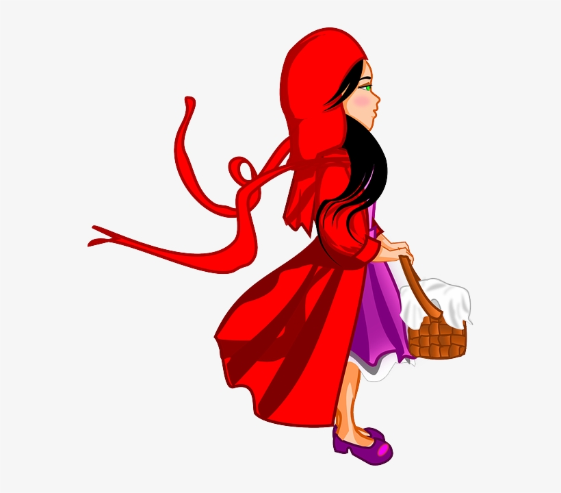 Little Red Riding Hood Fairytale Cap Basket Kid Little Red Riding Hood Clipart Transparent Png 564x640 Free Download On Nicepng