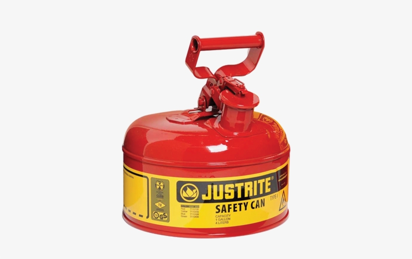 Justrite Type I Safety Can, One-gallon Gasoline Can, transparent png download