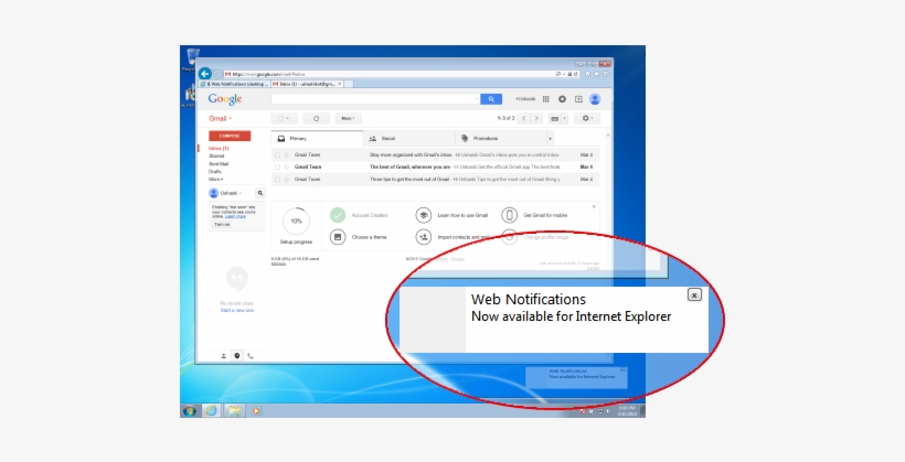 Ie Web Notifications Desktop - Desktop Notifications, transparent png download
