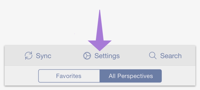 The Settings Menu Is Reached From The Secret Bar In - Omnifocus, transparent png download