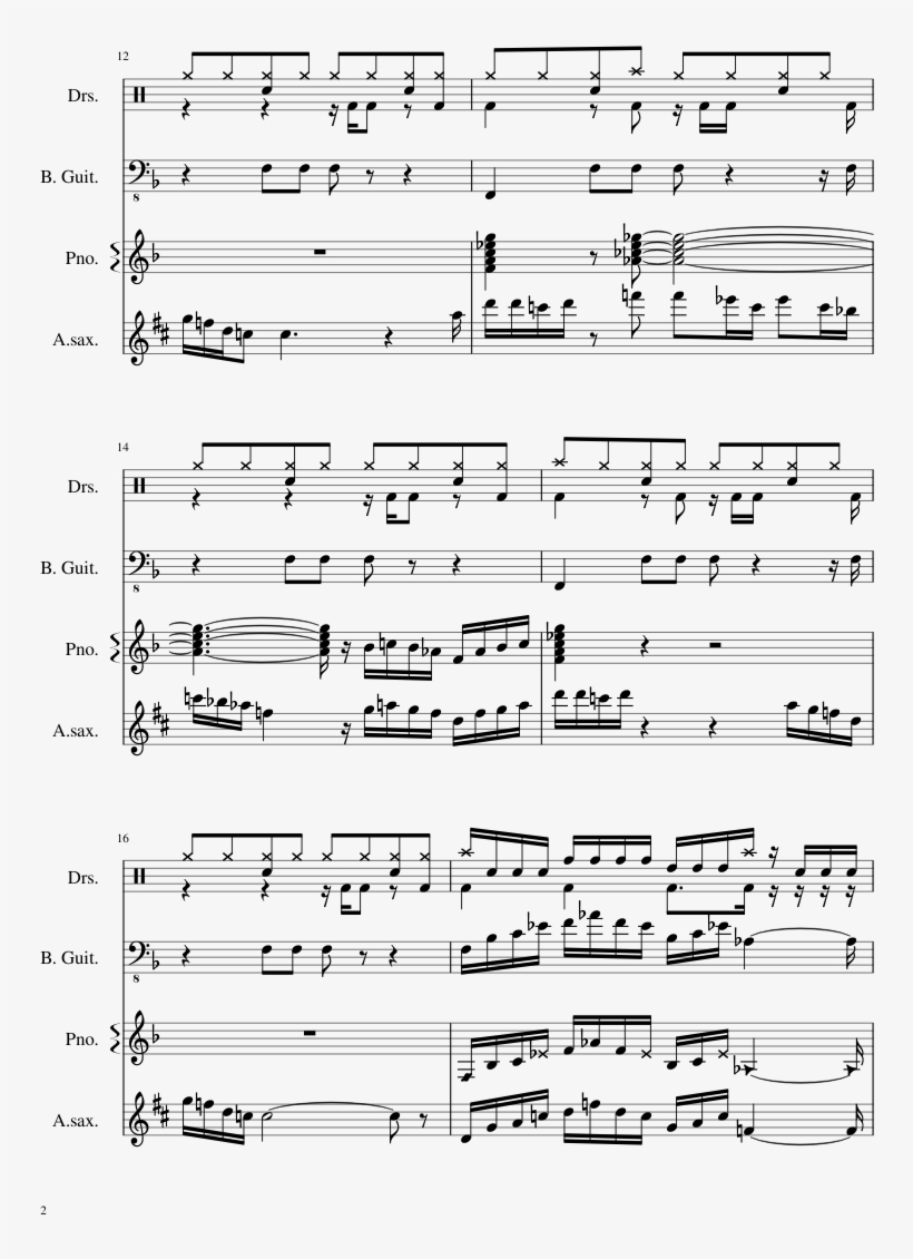Clean Sheet Music Composed By Marcus Miller 2 Of 3 - Music, transparent png download