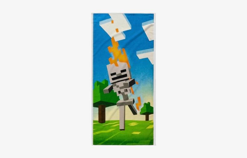 Buy It Now - Franco Minecraft Skeleton Beach Towel, transparent png download