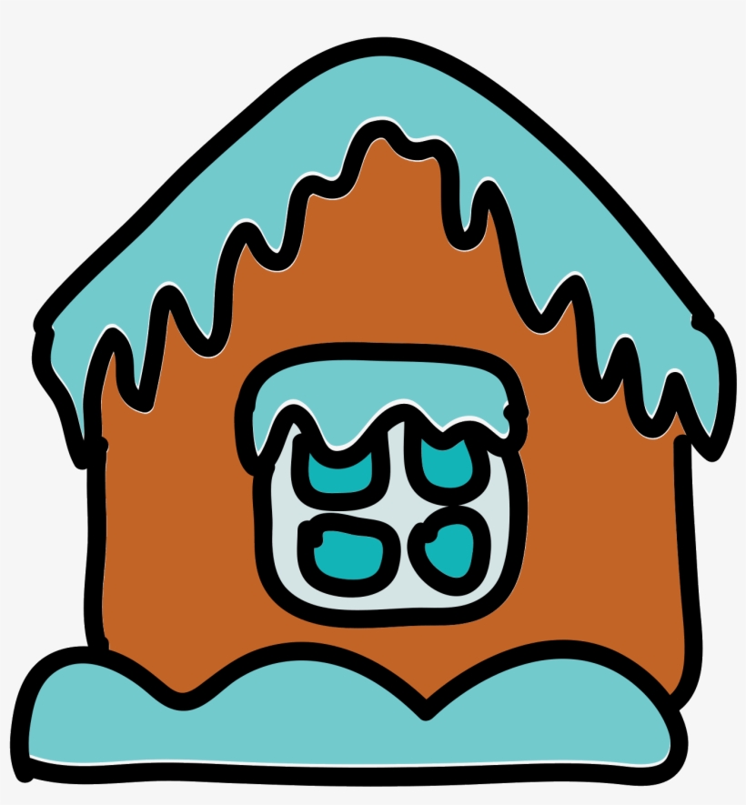 Gingerbread House Icon - Ice House Cartoon, transparent png download