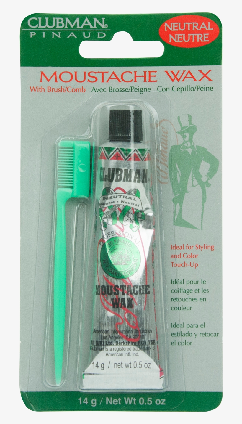 Clubman Moustache Wax Neutral (white) 0.5 Oz, transparent png download