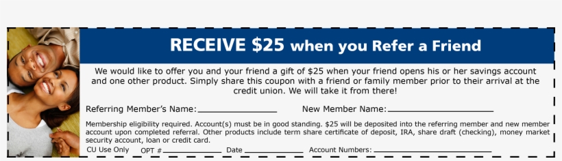 Receive $25 When You Refer A Friend Coupon - Coupon, transparent png download