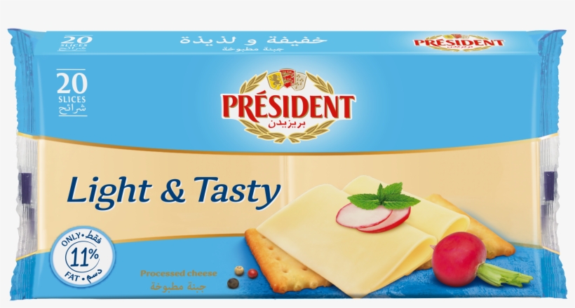 President Light & Tasty 400g 20 Slices, transparent png download