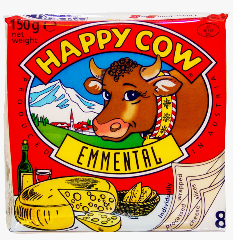 Happy Cow Emmental Cheese Slice 150 Gm - Happy Cow Cheese Sandwich 200g, transparent png download