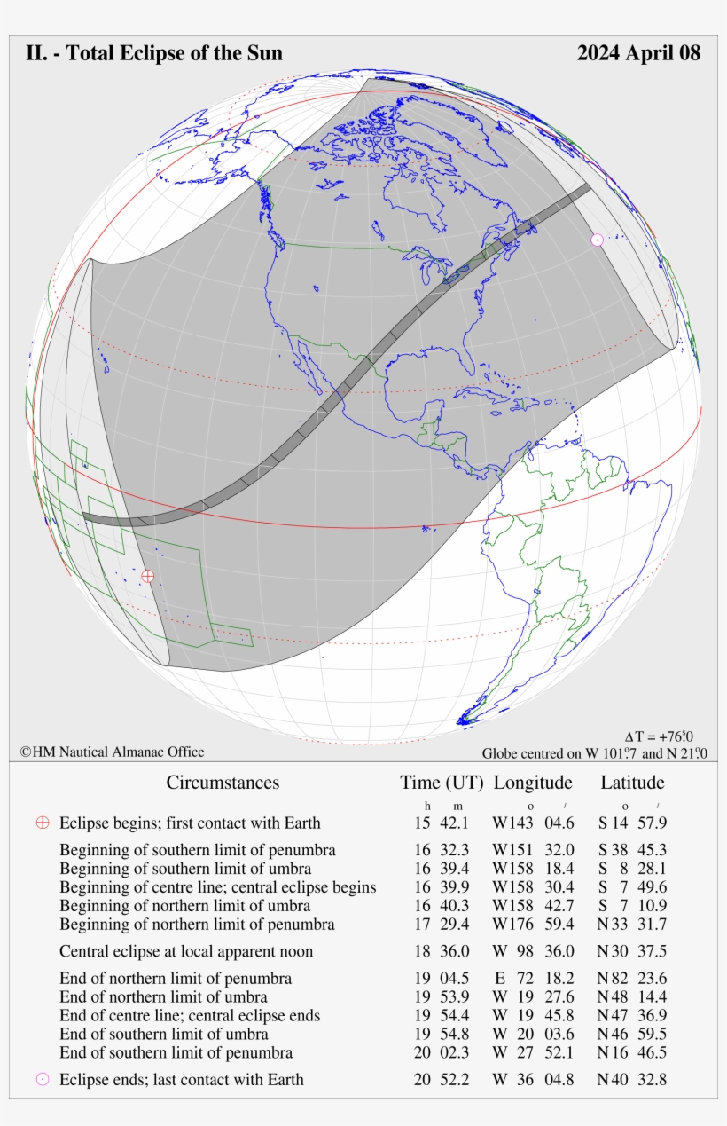 View Global Map And Circumstances - Solar Eclipse, transparent png download