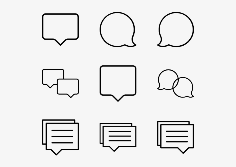Speech Bubble - Line Art, transparent png download