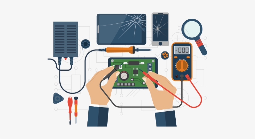 Reparación De Celular Ilustrada - Repair Mobile Devices Vector, transparent png download