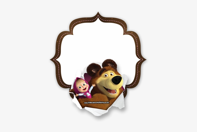 Frame Masha E O Urso Kit Fazendo A Nossa Festa - Masha And Bear Cake Topper Edible Frosting, transparent png download