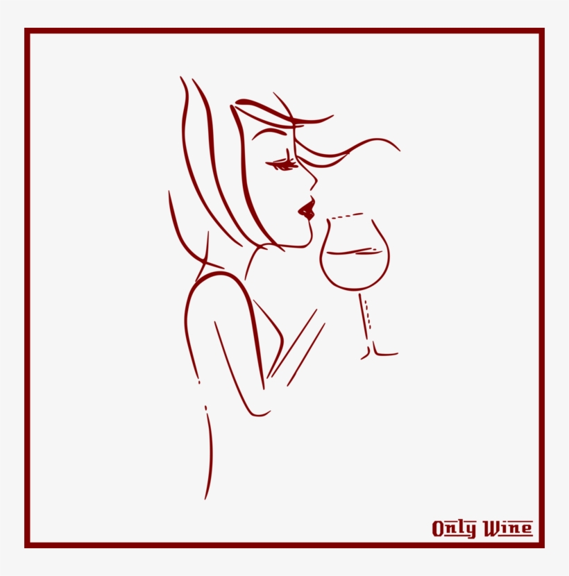 Wine Alcoholic Beverages Woman Drawing Picsart Photo - Wine, transparent png download