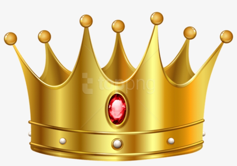 Imagem De Coroas Coroa Dourada Com Pedra Vermelha - Crown With No Background, transparent png download
