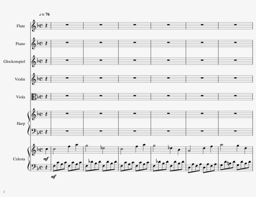 Game Over Sheet Music Composed By Kiron Guthrie 2 Of - Game Over Homestuck Flute, transparent png download