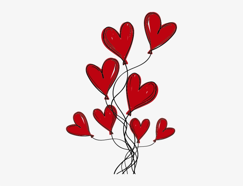 Love Hearts Sticker For Headboard Coracoes Balao Transparent Png 375x548 Free Download On Nicepng