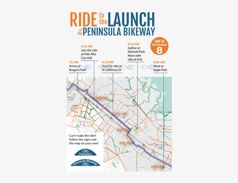 Ride To Pen Bikeway Launch - Mountain View, transparent png download