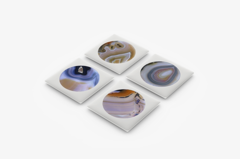 Agate And Silver Circulo Coasters From Belleandjune - Rablabs Circulo Eggplant Silver Coaster Set Of 4, transparent png download