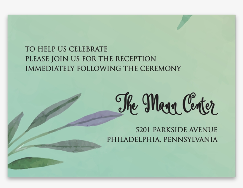 Reception Card Jardin - Herbal, transparent png download
