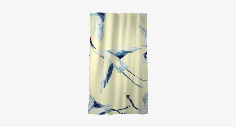 Watercolor Asian Crane Bird Seamless Pattern Blackout - Watercolor Painting, transparent png download