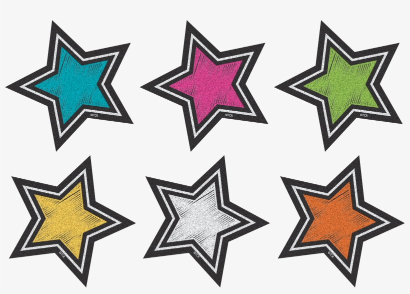 Chalkboard Brights Stars Mini Accents - Chalkboard Stars, transparent png download
