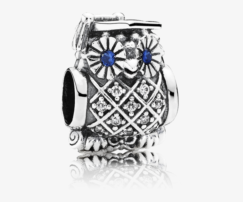 Búho De Graduación, Cristal Azul Real - Pandora 791502nsb Graduate Owl Charm, transparent png download