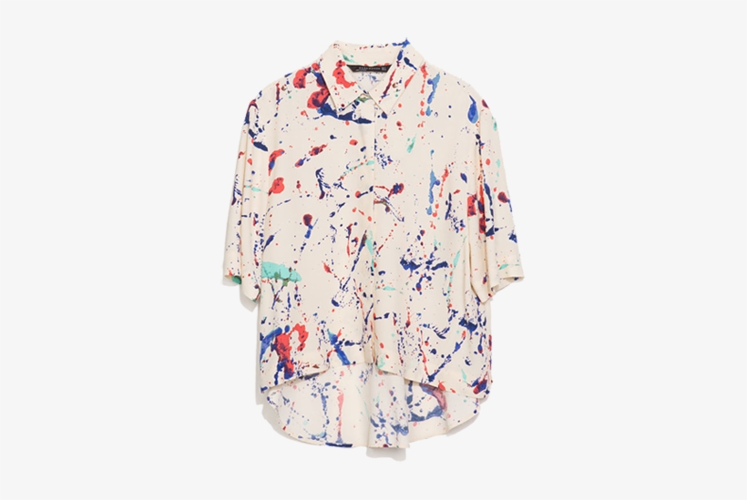 Una Prenda Con Manchas De Pintura - Zara Paint Splatter Shirt, transparent png download