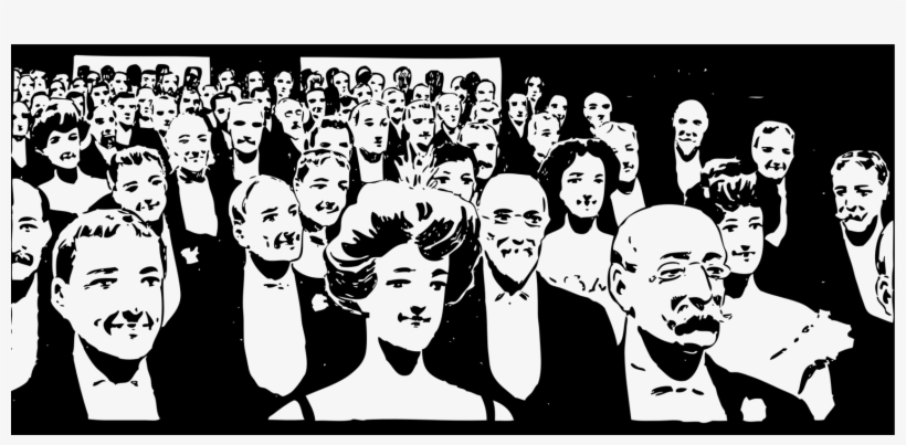 Audience Theatre The Arts Mass Media Drawing - Audience Black And White Clip Art, transparent png download
