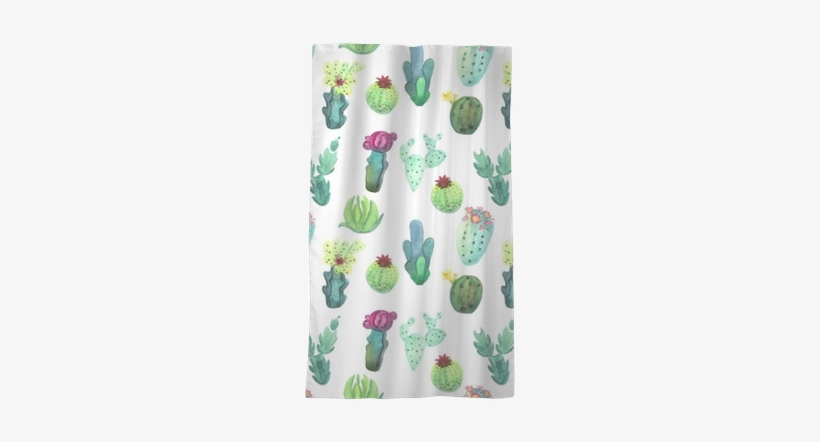 Watercolor Cactus Seamless Pattern - Barbary Fig, transparent png download