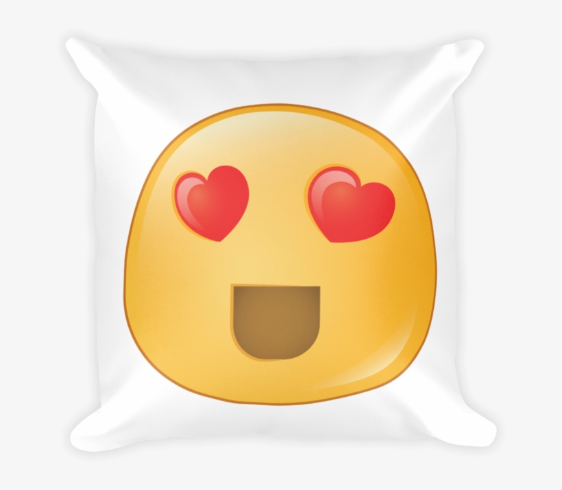 Expressive Heart Eyes Emoji Square Stuffed Pillow - Miniskirt, transparent png download