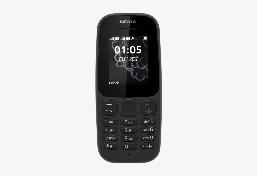 Nokia 105 2017 Black - Nokia 105 Dual Sim 2017, transparent png download