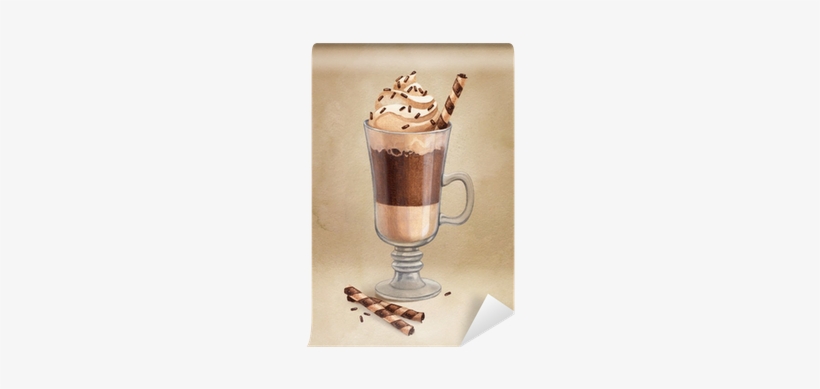 Cup Of Coffee Latte - Chocolate A La Taza Acuarela, transparent png download