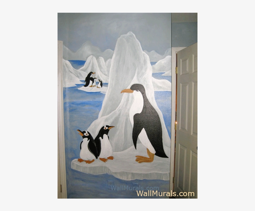 Penguin Wall Mural - Penguin Painting On Wall, transparent png download