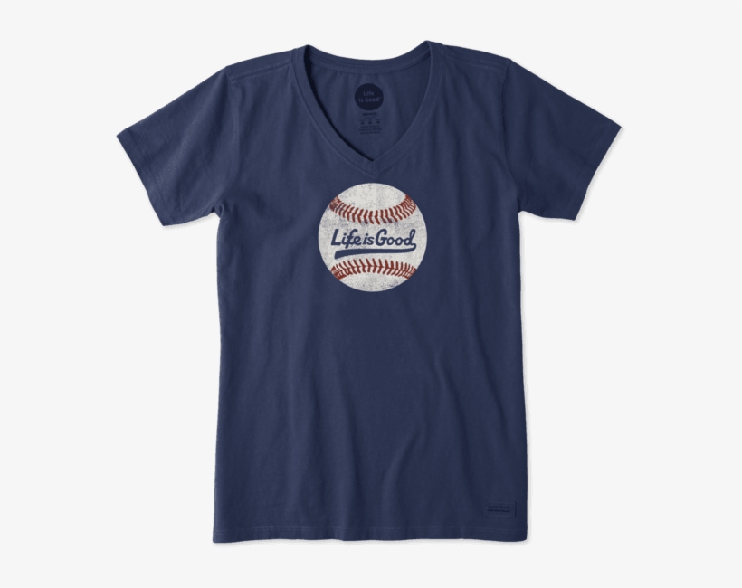 Women's Ballyard Baseball Crusher - Life Is Good Cat Shirt, transparent png download